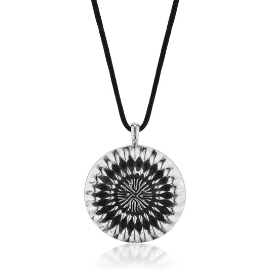 Sterling silver oxidized necklace: Impression of Love© Collection