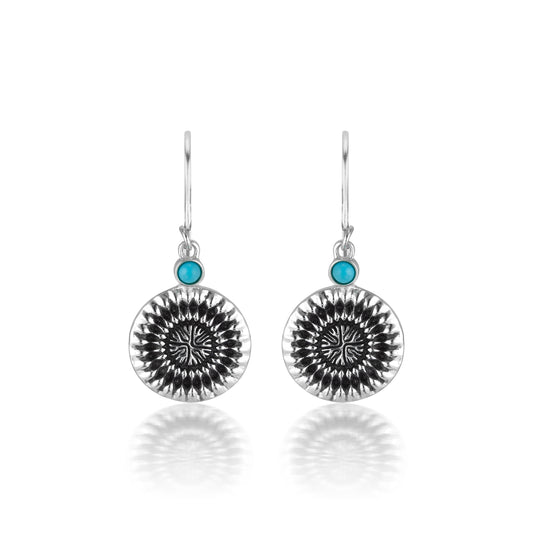 Sterling silver oxidized earrings with Turquoise: Impression of Love© Collection