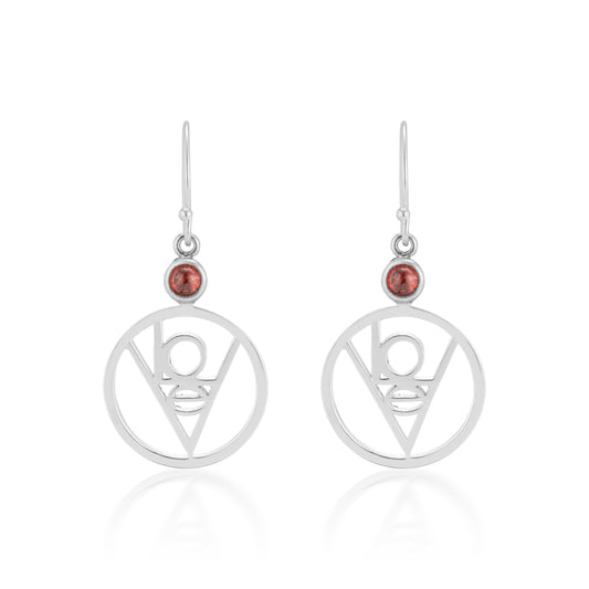 LoVe Earrings With Garnet: LoVe© Collection
