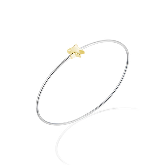 Étoile Sterling Silver Bangle With 14k Gold Star: Étoile Earrings: Serena Van Rensselaer x Le Petit Prince© Collection