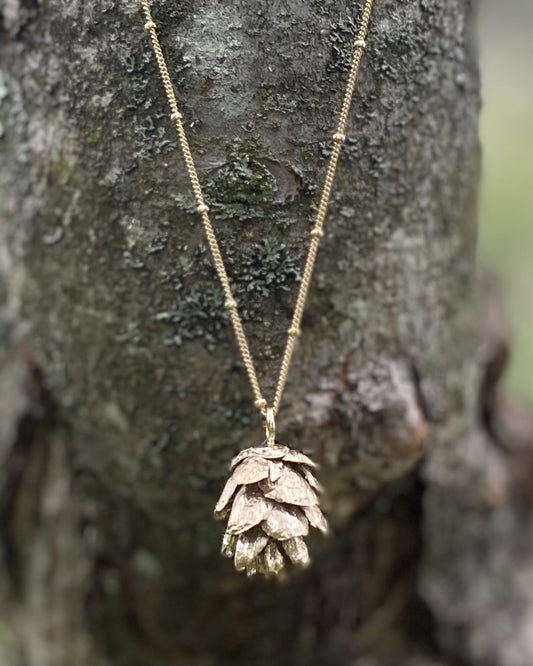 Bronze Pinecone Necklace: Lymarie Collection