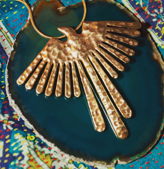 Rising Phoenix Bronze Large Necklace